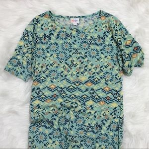 LuLaRoe Julia dress in light southwestern pattern